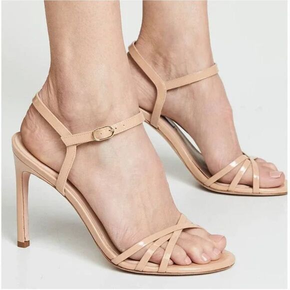 Stuart Weitzman Starla 105mm Sandals Heels Size 10 Beige - Picture 1 of 6